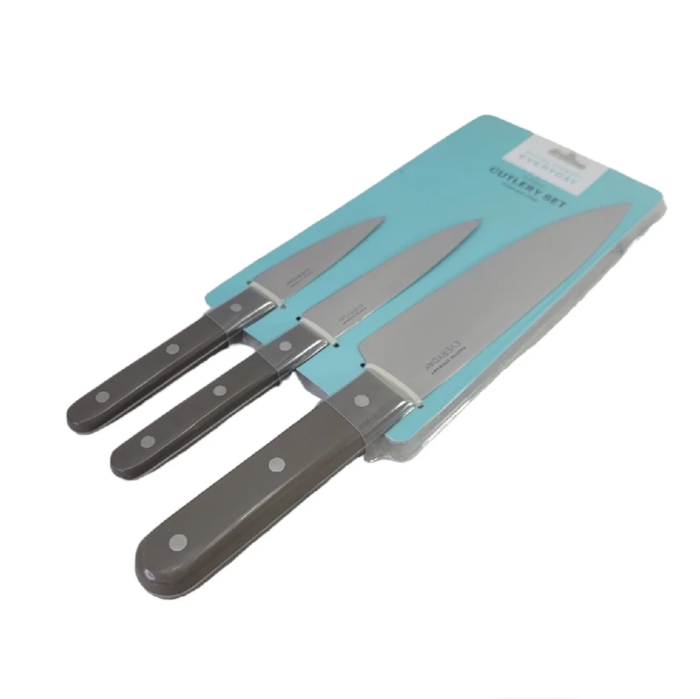 Martha Stewart Cutlery 3 Pc - Chef, Utility & Pairing Knives Steinless Steel New